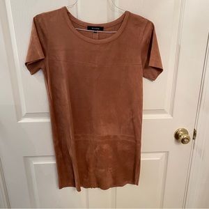 Faux-Suede Dress Camel Color